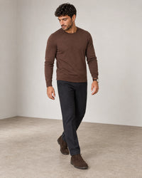 Italian Fine Knit Crew campaign 06|conker brown