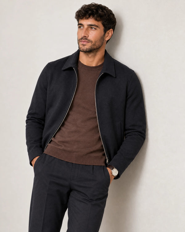Italian Fine Knit Crew campaign 07|conker brown