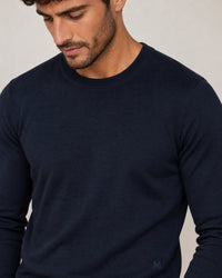 Italian Fine Knit Crew campaign 03|navy