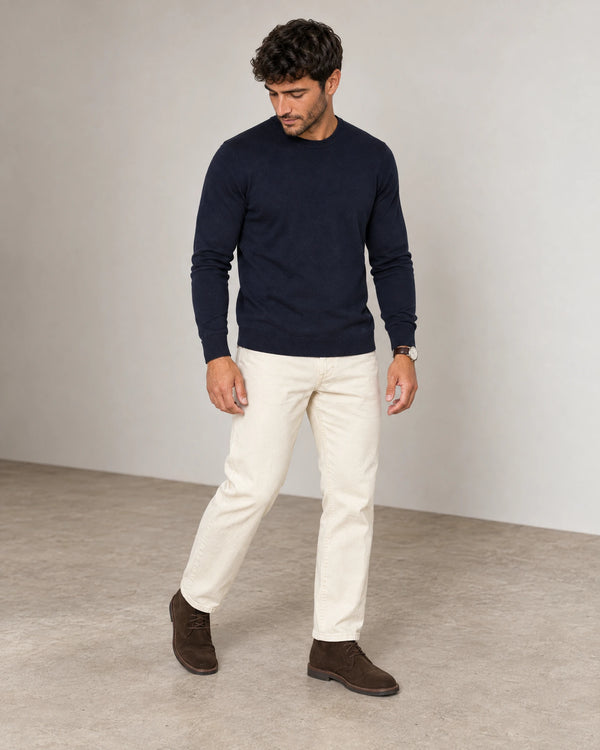 Italian Fine Knit Crew campaign 06|navy