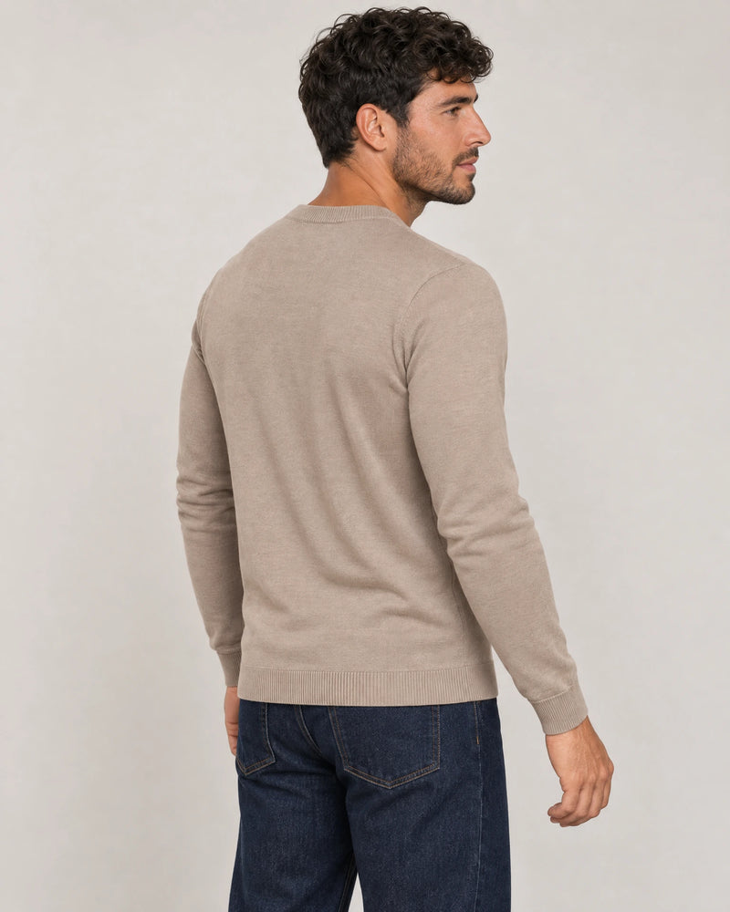 Italian Fine Knit Crew campaign 04|putty dove