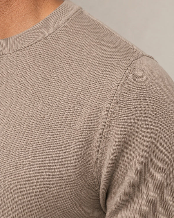 Italian Fine Knit Crew campaign 08|putty dove