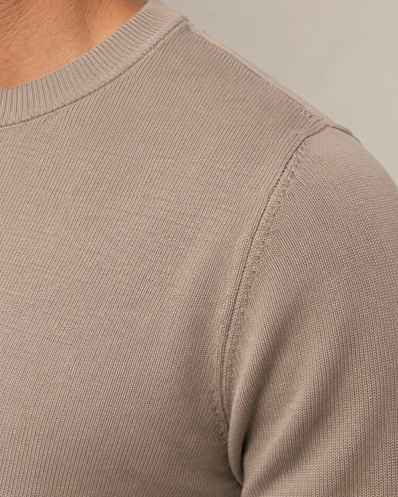 Italian Fine Knit Crew campaign 08|putty dove