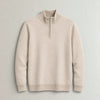 Italian Fine Knit Half Zip campaign 09|beige pearl