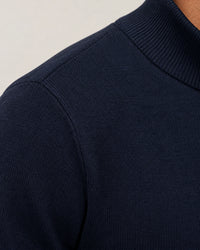 Italian Fine Knit Half Zip campaign 08|navy