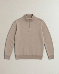 Italian Fine Knit Half Zip campaign 09|putty dove