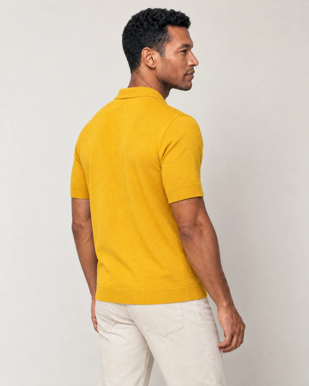 Italian Knit Cable Shirt campaign 04|citrus