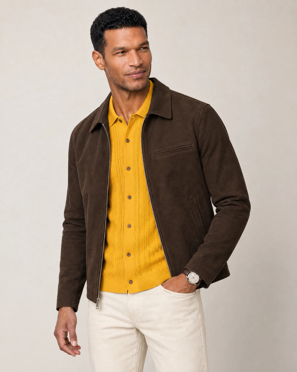 Italian Knit Cable Shirt campaign 05|citrus