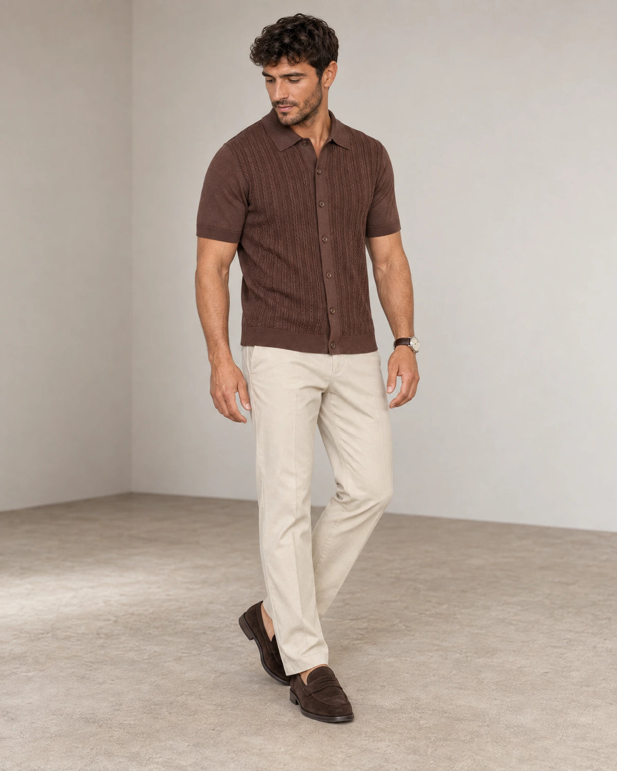 
Italian Knit Cable Shirt campaign 06