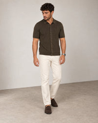 Italian Knit Cable Shirt campaign 06|morning meadow