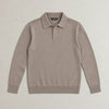 Italian Merino/Cotton Long Sleeve Polo campaign 09|shadow grey