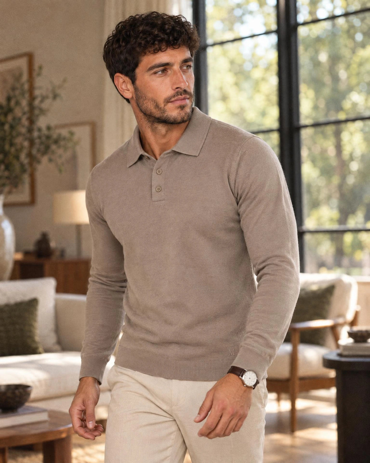 
Italian Merino/Cotton Long Sleeve Polo campaign 12