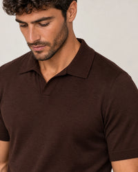 Italian Merino/Cotton Polo campaign 03|brown cherry