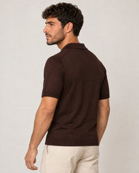 Italian Merino/Cotton Polo campaign 04|brown cherry