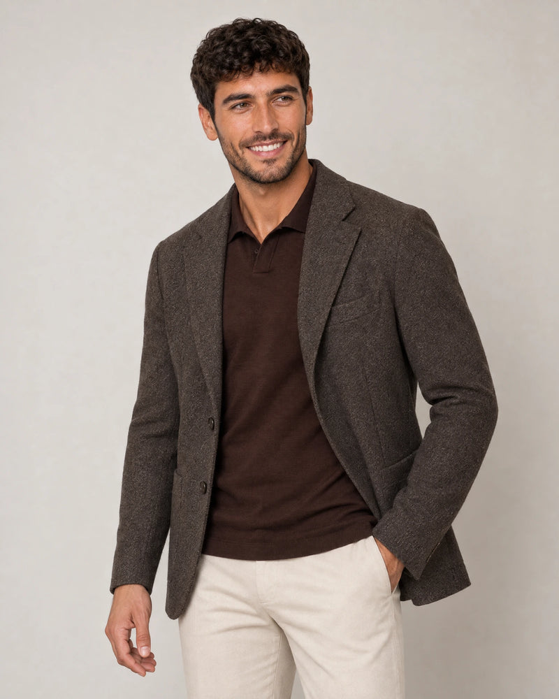 Italian Merino/Cotton Polo campaign 05|brown cherry