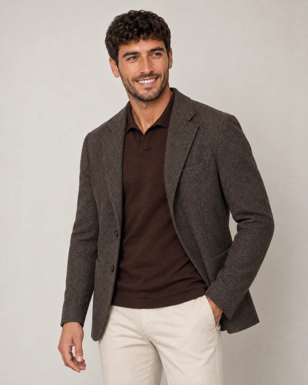 Italian Merino/Cotton Polo campaign 05|brown cherry