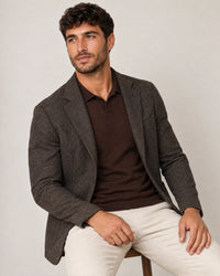Italian Merino/Cotton Polo campaign 07|brown cherry