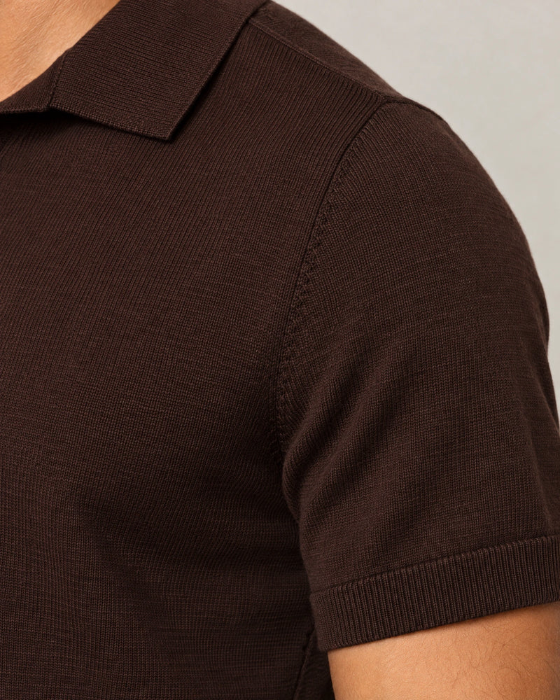 Italian Merino/Cotton Polo campaign 08|brown cherry