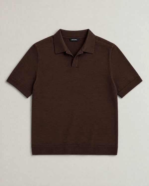 Italian Merino/Cotton Polo campaign 09|brown cherry