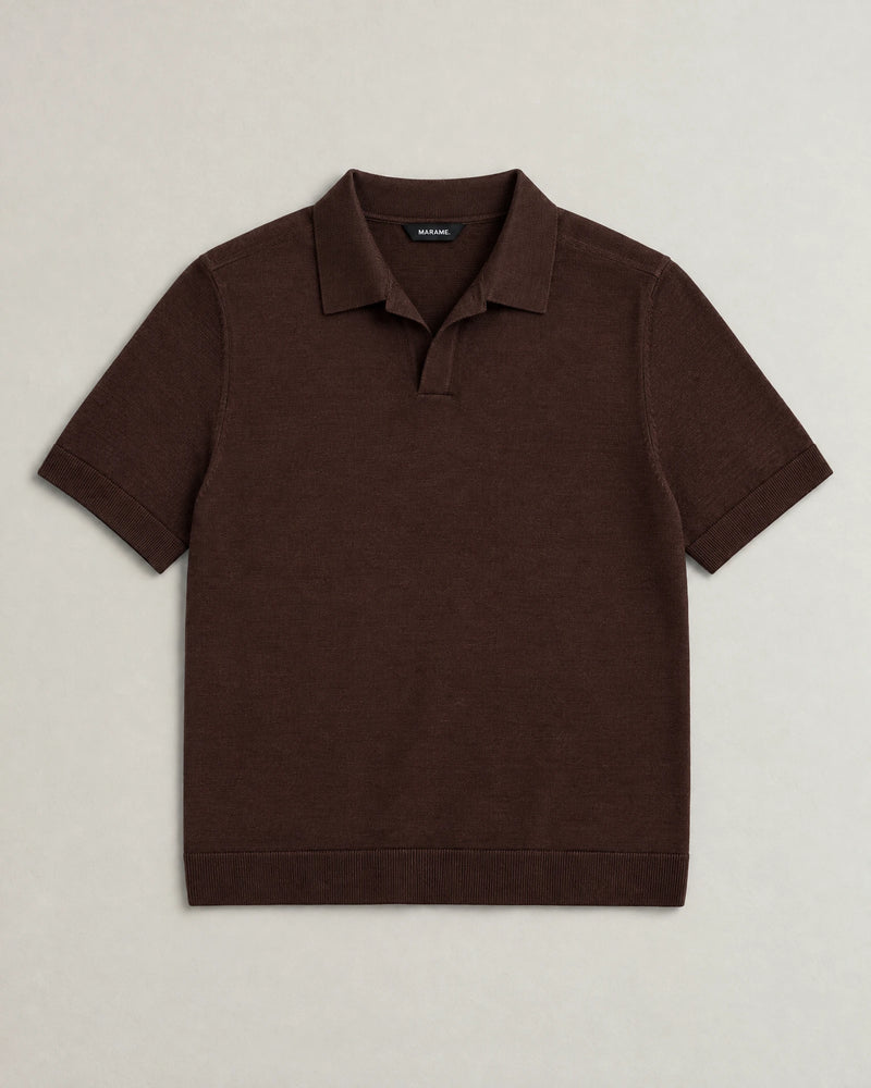Italian Merino/Cotton Polo campaign 09|brown cherry