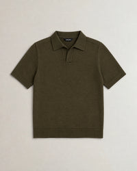 Italian Merino/Cotton Polo campaign 09|forest khaki