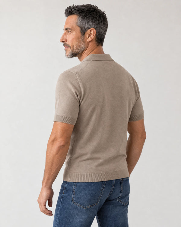 Italian Merino/Cotton Polo campaign 04|shadow grey