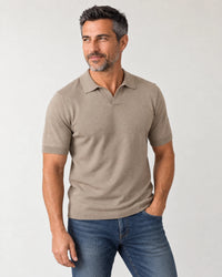 Italian Merino/Cotton Polo campaign 05|shadow grey