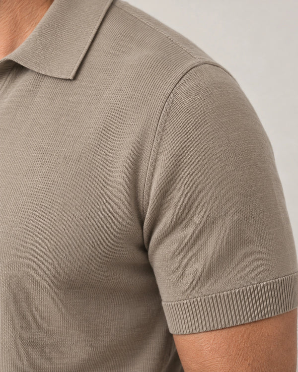 Italian Merino/Cotton Polo campaign 08|shadow grey
