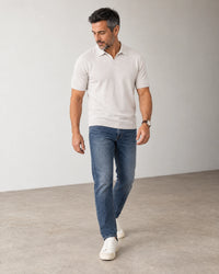 Italian Merino/Cotton Polo campaign 06|silver ice