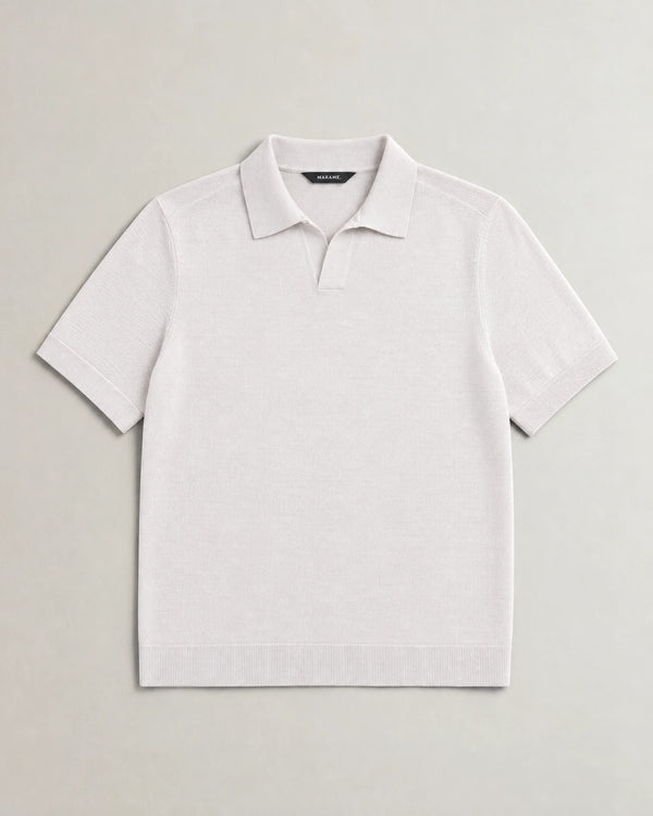 Italian Merino/Cotton Polo campaign 09|silver ice