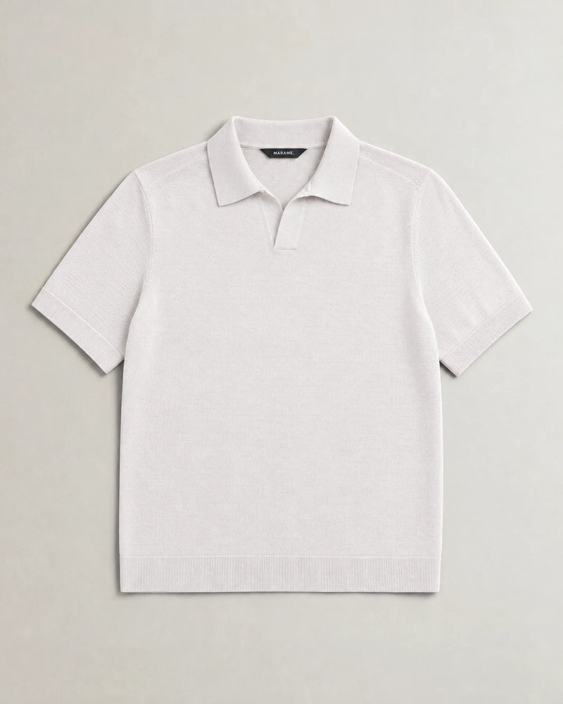 Italian Merino/Cotton Polo campaign 09|silver ice
