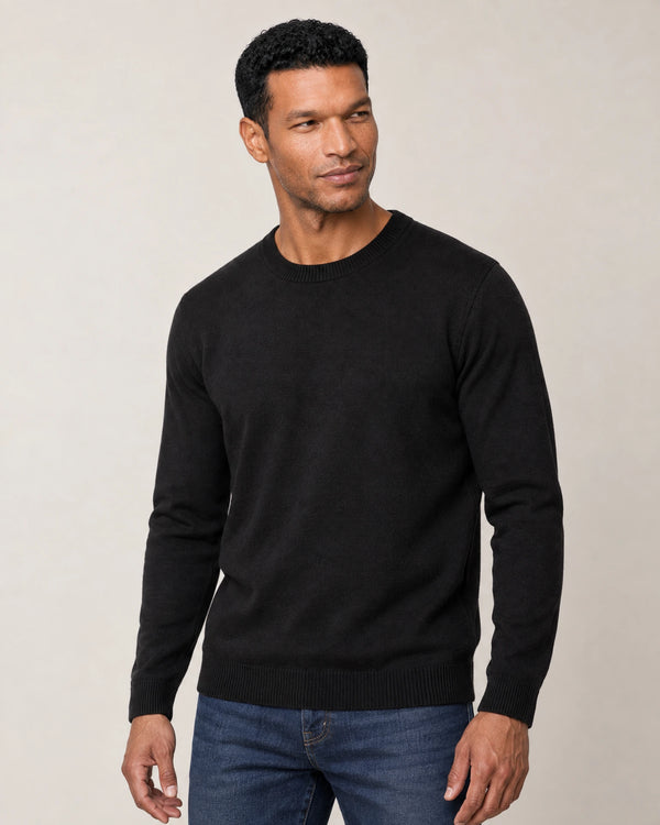 Italian Merino Wool Knit Jumper campaign 01|black