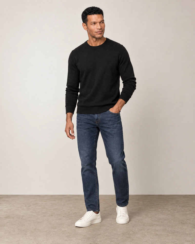 Italian Merino Wool Knit Jumper campaign 02|black