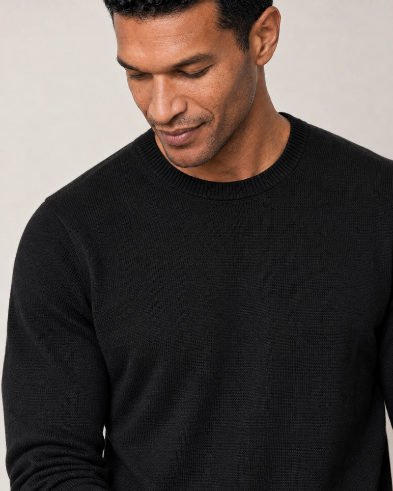 Italian Merino Wool Knit Jumper campaign 03|black
