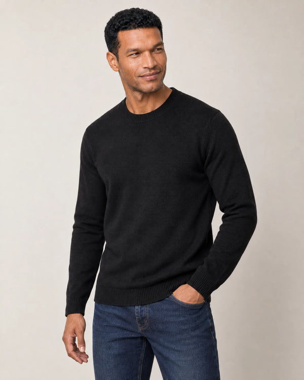 Italian Merino Wool Knit Jumper campaign 05|black