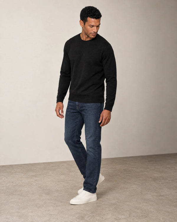 Italian Merino Wool Knit Jumper campaign 06|black