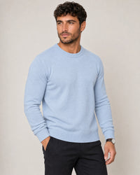 Italian Merino Wool Knit Jumper campaign 01|blushing blue