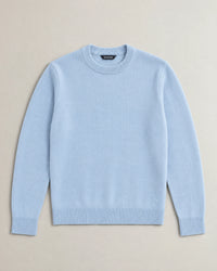 Italian Merino Wool Knit Jumper campaign 09|blushing blue