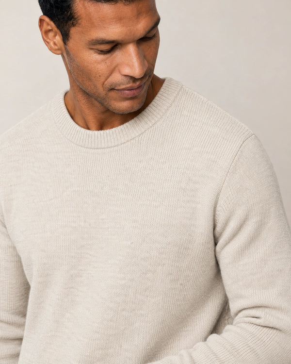 Italian Merino Wool Knit Jumper campaign 03|speckled grey