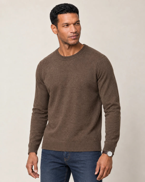 Italian Merino Wool Knit Jumper campaign 01|wholemeal