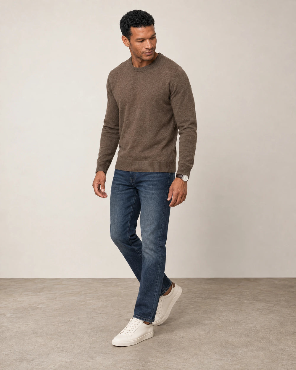 Italian Merino Wool Knit Jumper campaign 06|wholemeal