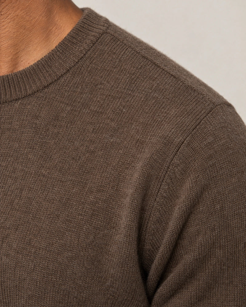 Italian Merino Wool Knit Jumper campaign 08|wholemeal