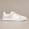 Leather Contrast Trainers campaign 04|beige & white