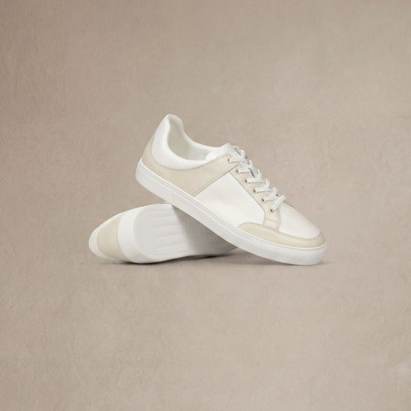 |beige & white
