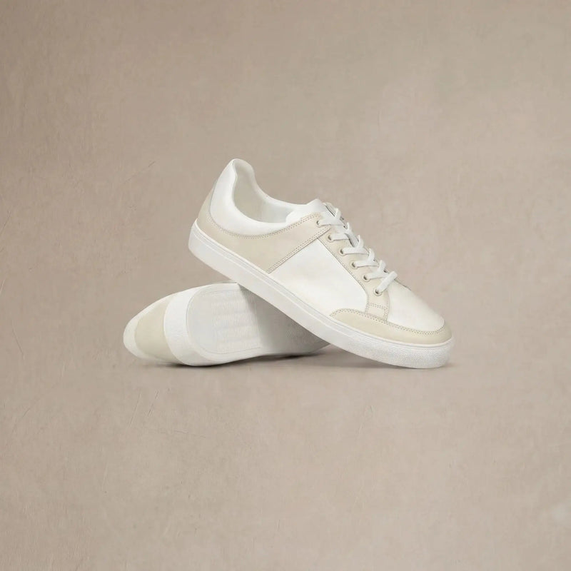 |beige & white