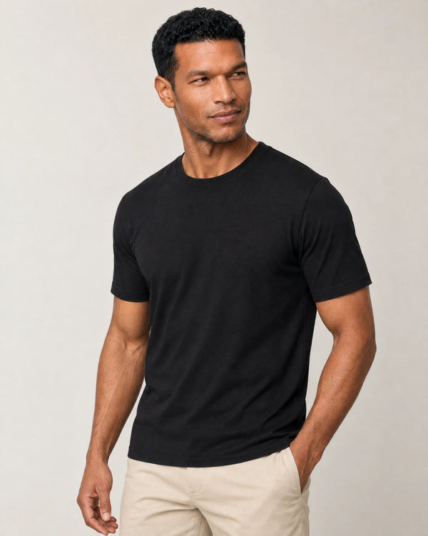 Lightweight Lyocell Blend T-Shirt campaign 01|black