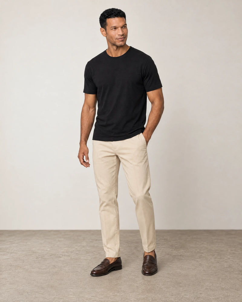 Lightweight Lyocell Blend T-Shirt campaign 02|black