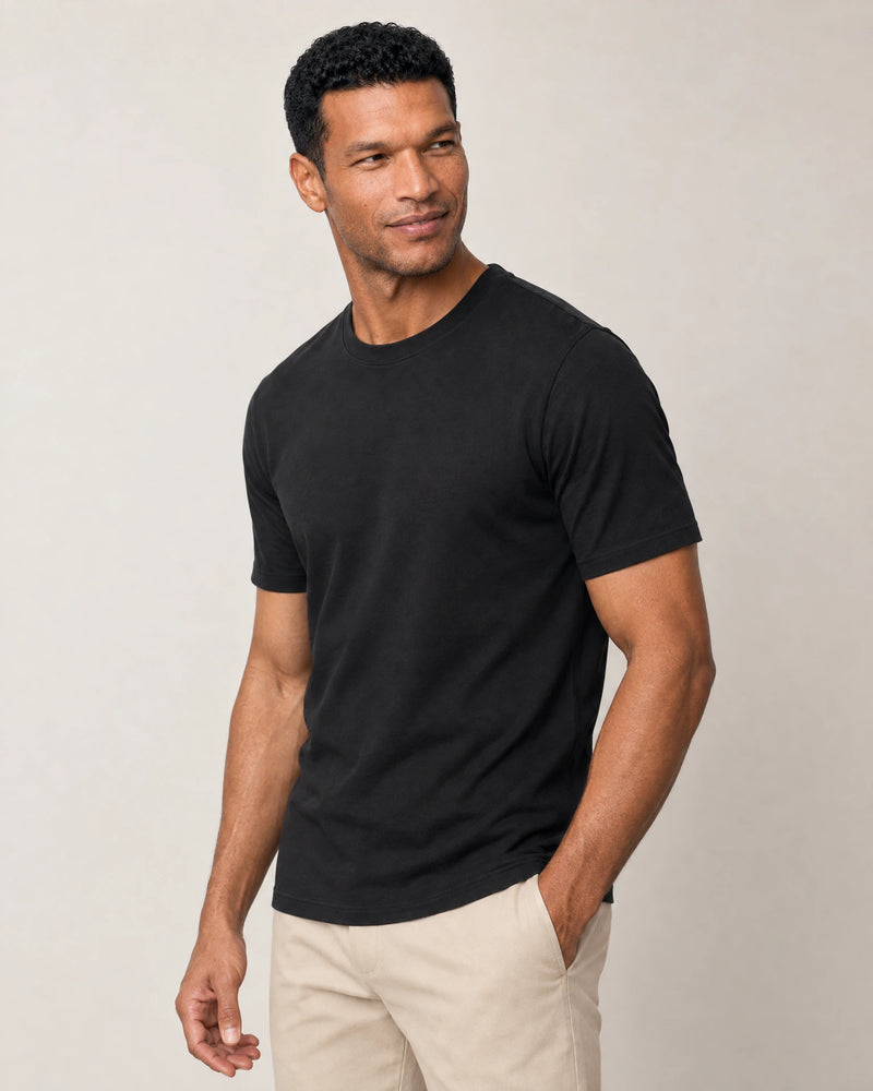 Lightweight Lyocell Blend T-Shirt campaign 05|black