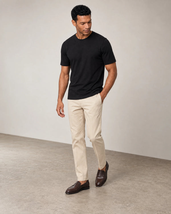 Lightweight Lyocell Blend T-Shirt campaign 06|black