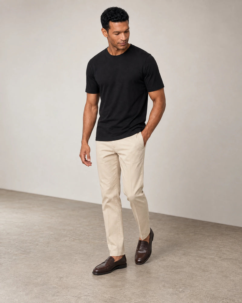 Lightweight Lyocell Blend T-Shirt campaign 06|black